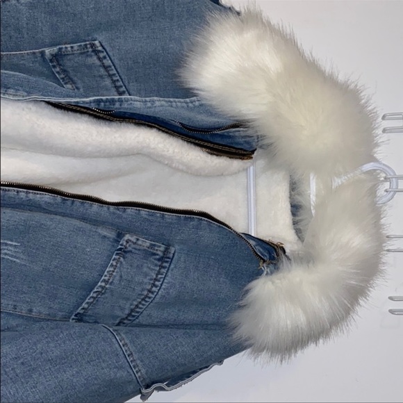 PLT Faux-Fur Trim Denim Jacket - Picture 4 of 4